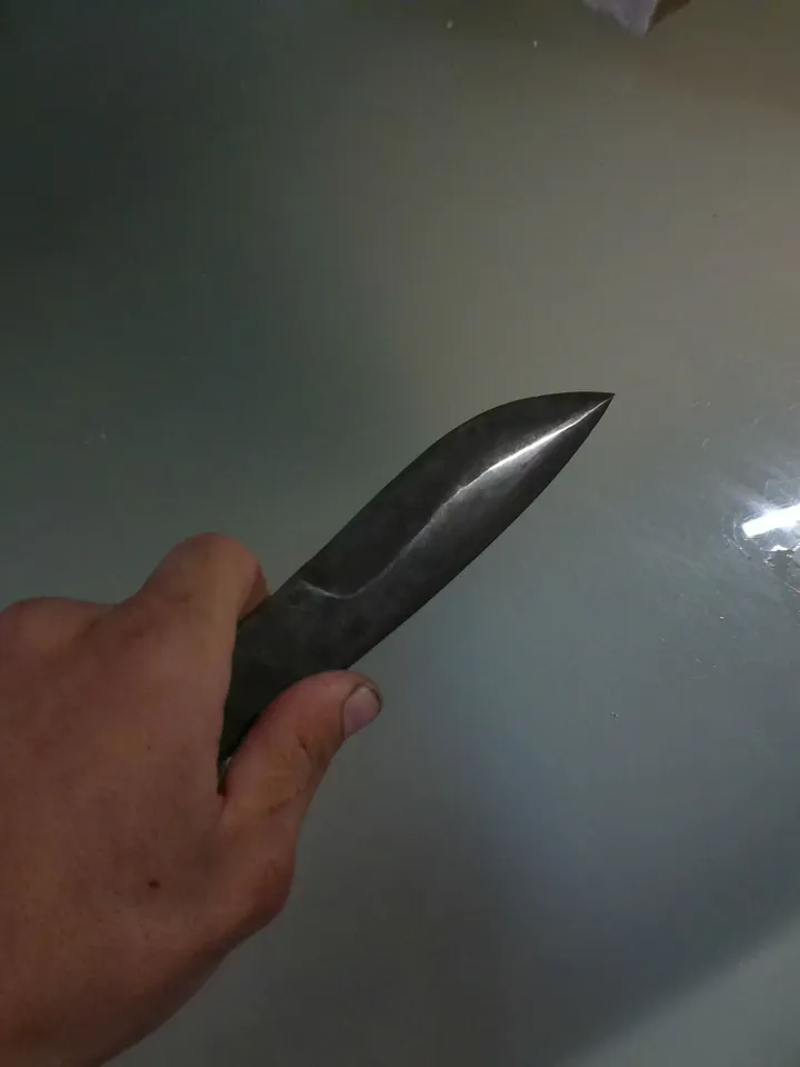The Full Black, Rough knife without handle of French craftsmanship forged in the old, Original, Unique, Artistic