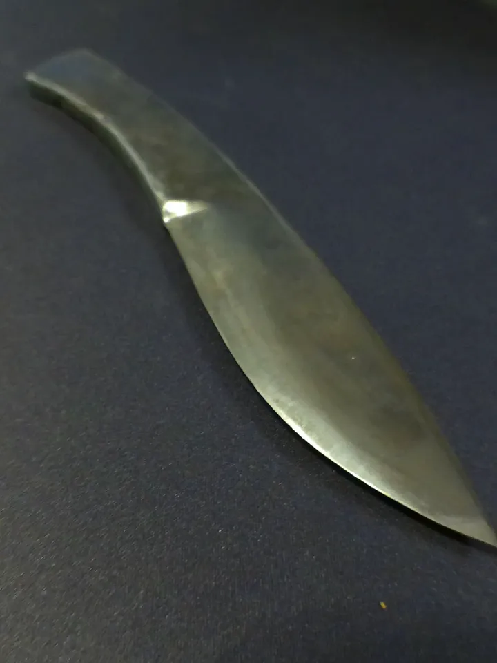 The Full Black, Rough knife without handle of French craftsmanship forged in the old, Original, Unique, Artistic