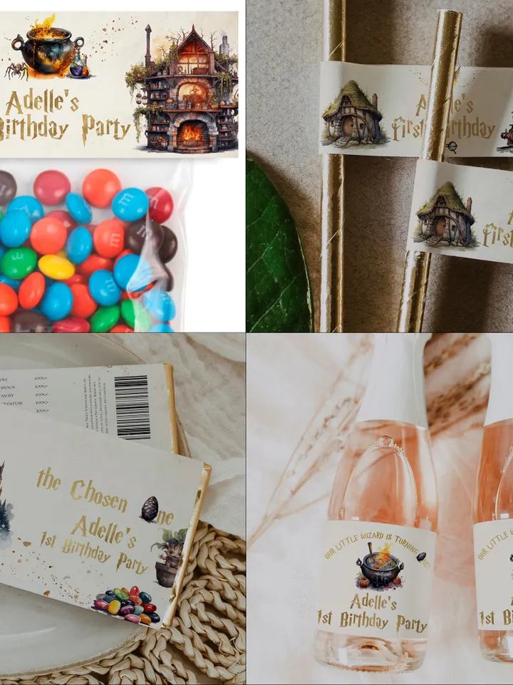 The Chosen One Big Bundle; Wizard Birthday Party Bundle Templates; Magic School Birthday Party Template; Wizard Party Template; Wiz1320