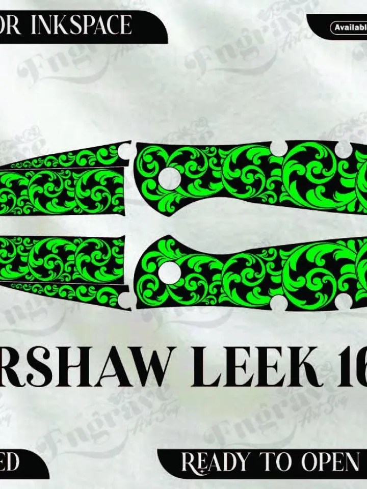 kershaw Leek 1660 Scrolling design,lasercut,laserengraving,fiberlaser,engravingfiles