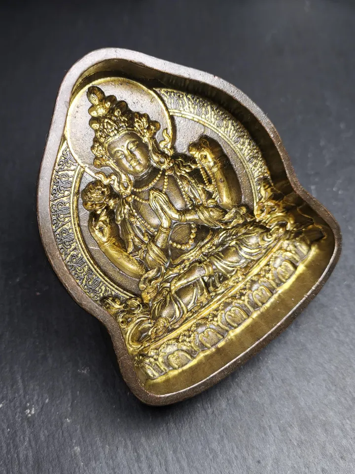 Chenrezig Tsa Tsa Mold,9cm Four Arms Padmapani, Gandhanra Handmade Tibetan Buddha Statue Mould For Making Clay Buddha Statue,Tsha Tsha
