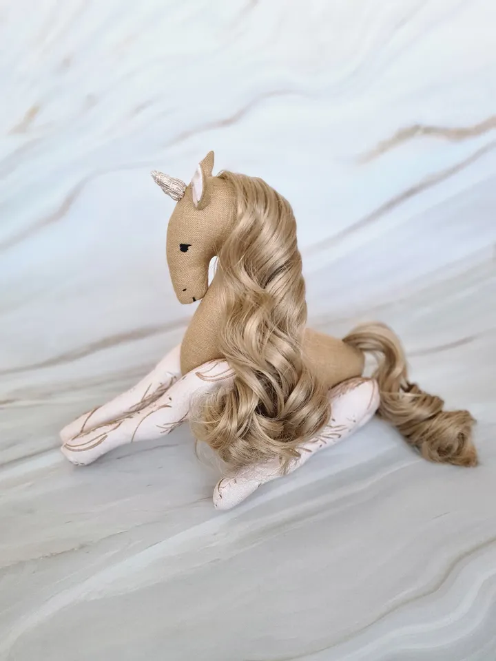 Unicorn soft toy, unicorn soft sculpture, gift for girl, collectable decorative doll, Unicorn birthday, Unicorn gift, Unicorn toy