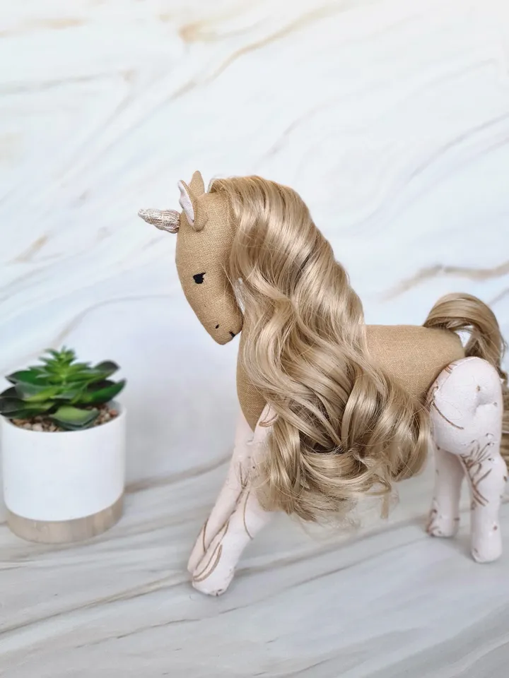 Unicorn soft toy, unicorn soft sculpture, gift for girl, collectable decorative doll, Unicorn birthday, Unicorn gift, Unicorn toy