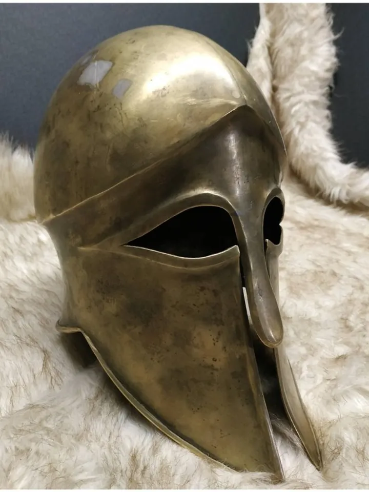 Ancient Greek - helmet of king Leonid - king of Sparta - Spartan helmet - brass