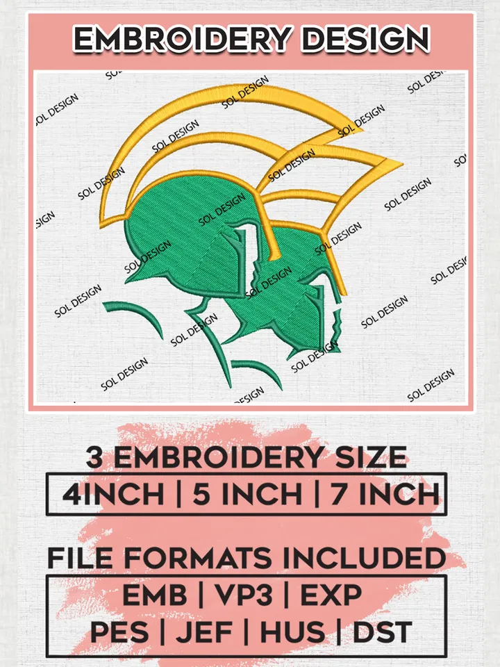 Norfolk State Spartans Logo Machine Embroidery Design, NCAA Norfolk State Spartans Embroidery Design Design files, NCAA Embroidery Designs, NCAA Machine Embroidery Designs, Digital Download