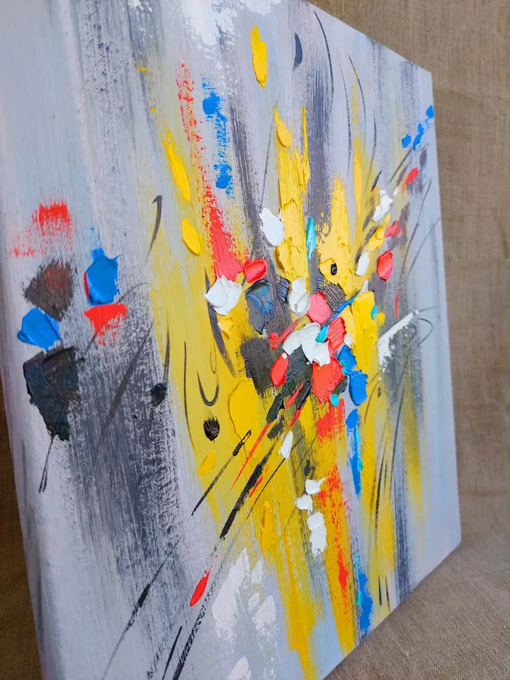 Abstract oil painting "Motion" 40x35 cm\ 16x14 inches.