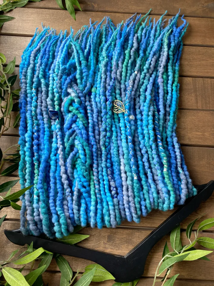 Turquoise blue Wool Double Ended dreads β¨