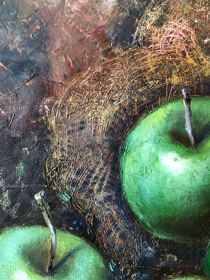 Apples Oil Painting Original Fruits Oil Painting Still life