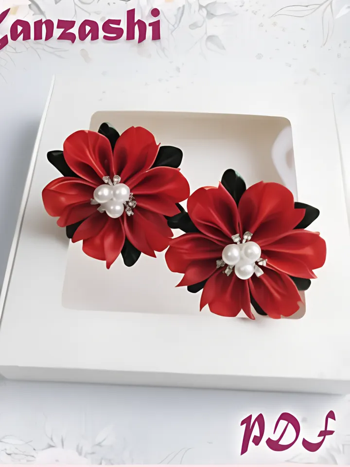 Kanzashi Flower Hair Scrunchie Tutorial