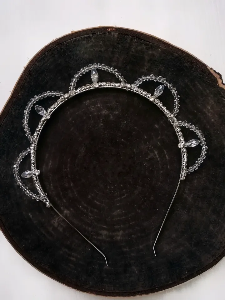 Wedding headpiece, bridal tiara, wedding hair accessories, transparent crown, crystals headpiece, crystal headband