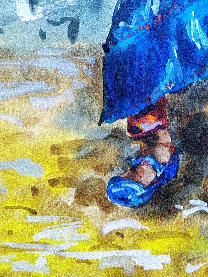 Ballerina Painting Black African Queen Original Art Figurative Painting Watercolor Art 11 by 8 by TatianaArtShop