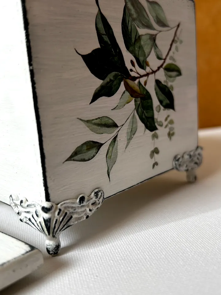 Decoupage boxes in vintage style with cupcakes - Unique Home Decor, Vintage-Inspired Decoupage Decorated Storage Box