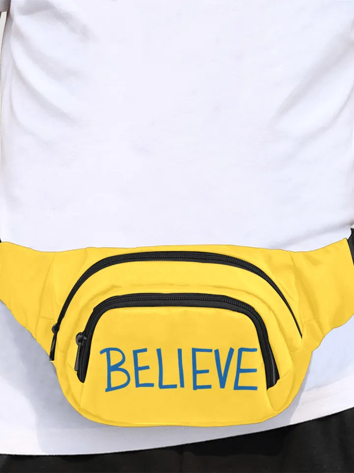Believe Sign Fanny Pack, Waist Bag