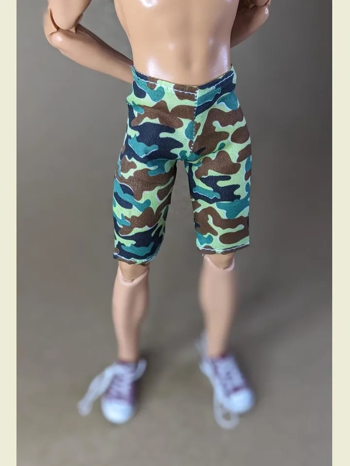 Camo shorts for for 12 inch fashion male dolls