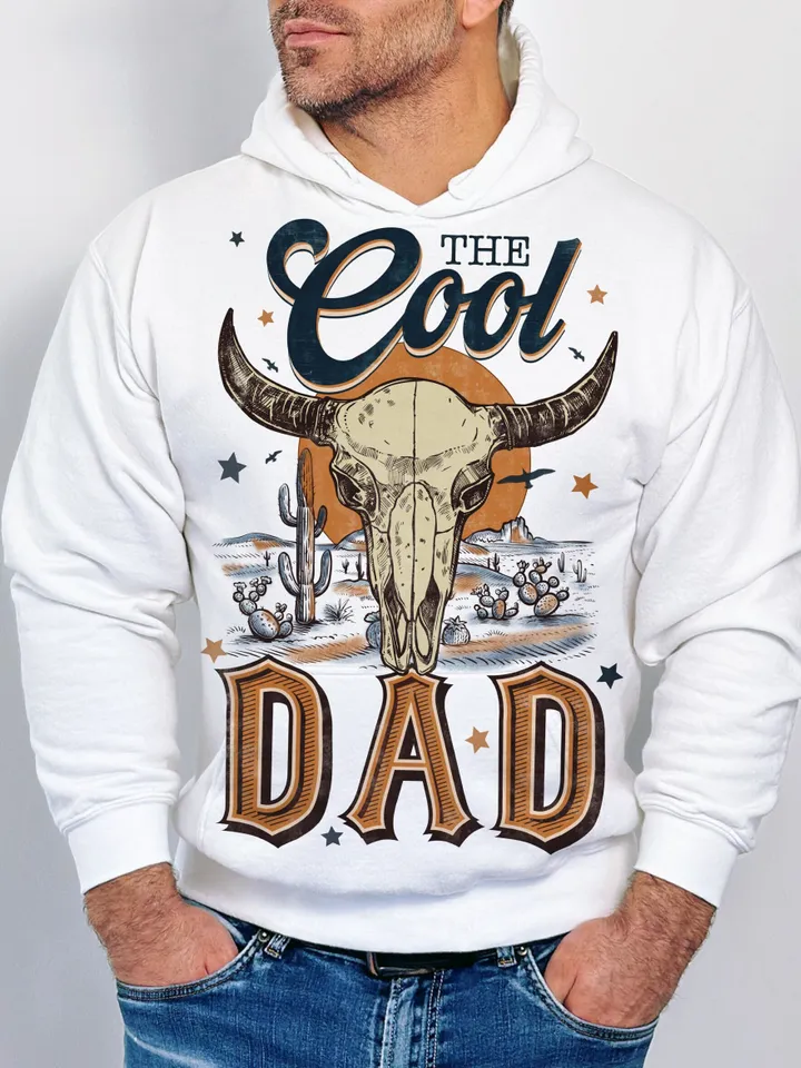 The Cool Dad Png, Western The Cool Dad, Western Dad Sublimation, Dad Designs Download, Father's Day Png Png, Dad Png, Bull Skull Designs