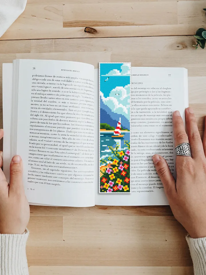 Bookmark cross stitch pattern digital PDF Modern handmade bookmark nature embroidery beginners Instant download Gift for book lover #B5