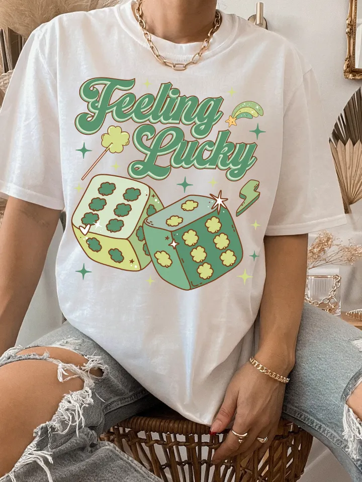 Feeling Lucky PNG, Lucky Png, St Patrick's Day Png, Lucky Sublimation, Clover Png, Shamrock Png, Png Sublimation Designs, Trendy St Patricks