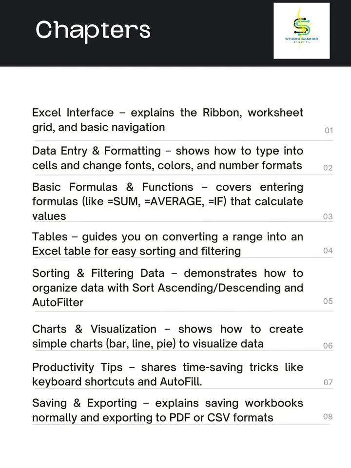 Excel for Beginners eBook: Step-by-Step Guide to Master Excel Basics with Screenshots & PDF Tutorial