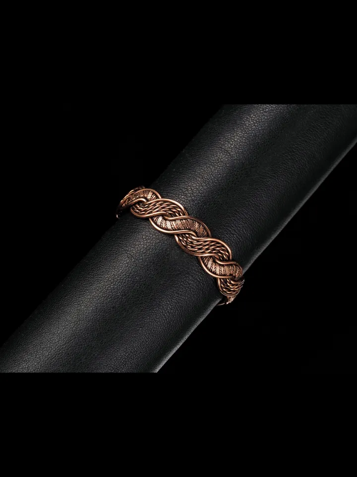 Woven copper wire bracelet Antique style handcrafted copper jewelry Unique gift