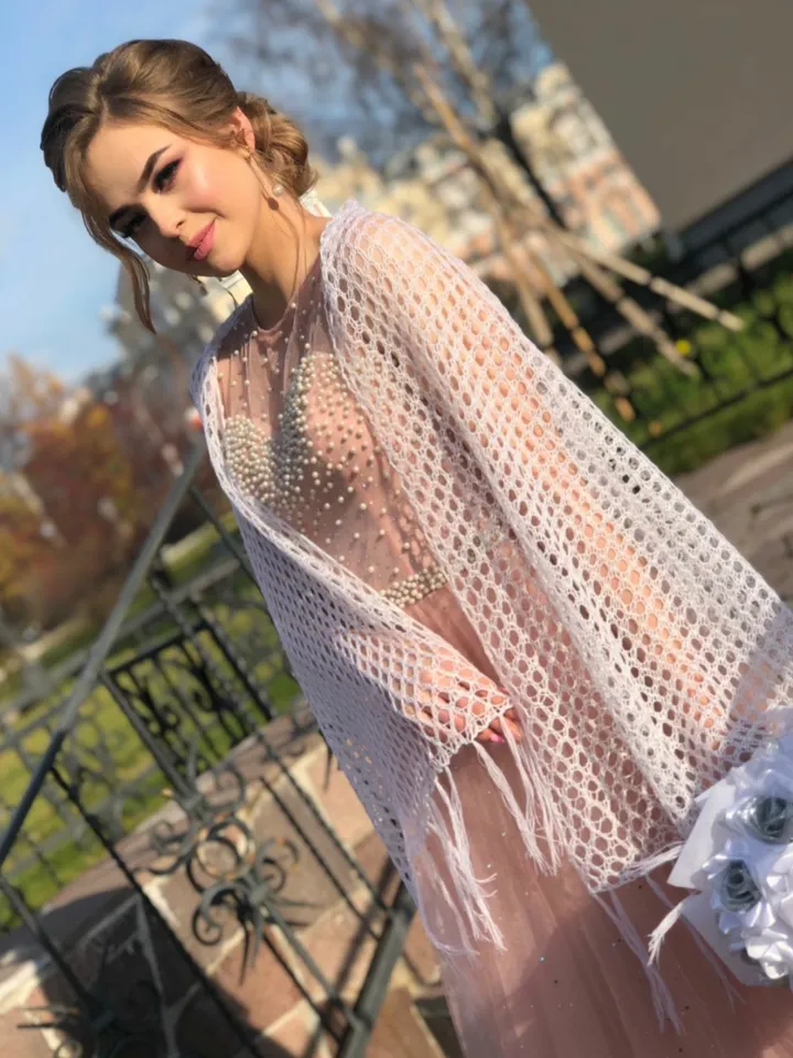 White bridal cape,wrap.Wedding cape for bride,Merino wool shawl for woman,Hand knit scarf,21st birthday gift for her