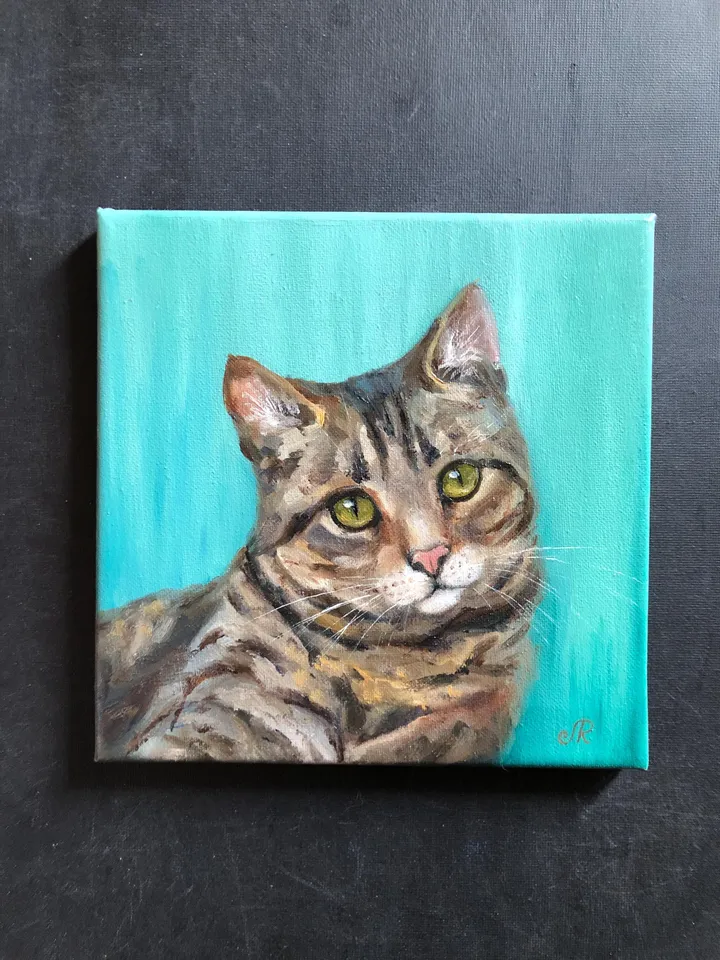 Cats Oil Painting Original Cat Portrait Animal Wall Art Pet Portrait