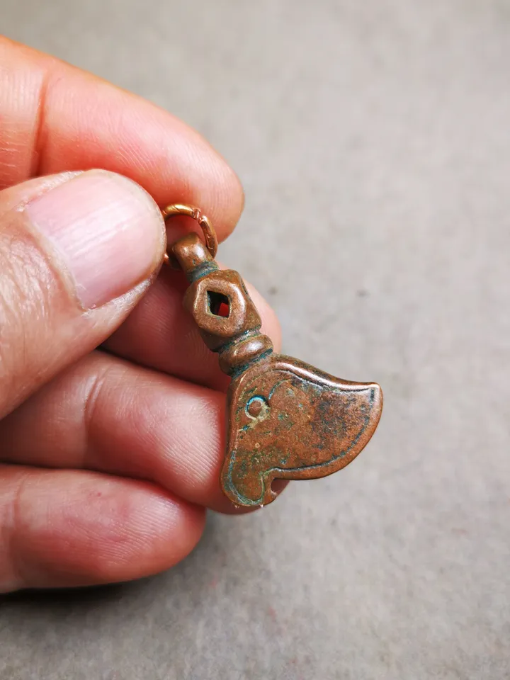 Gandhanra Antique Tibetan Amulet Pendant,Kartika(knife of the dakinis), Trantic Buddhism Dharma, Made of Lima Brass