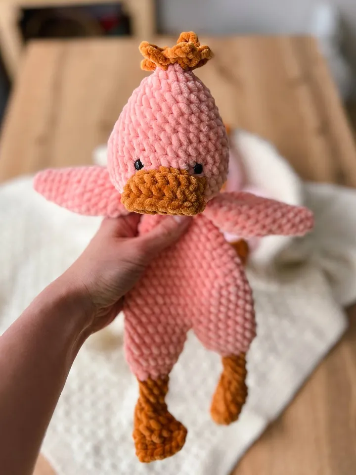 Crochet duck snuggler pattern Cute crochet lovey pattern for kids Crochet duck cuddler pattern, no-sew pattern