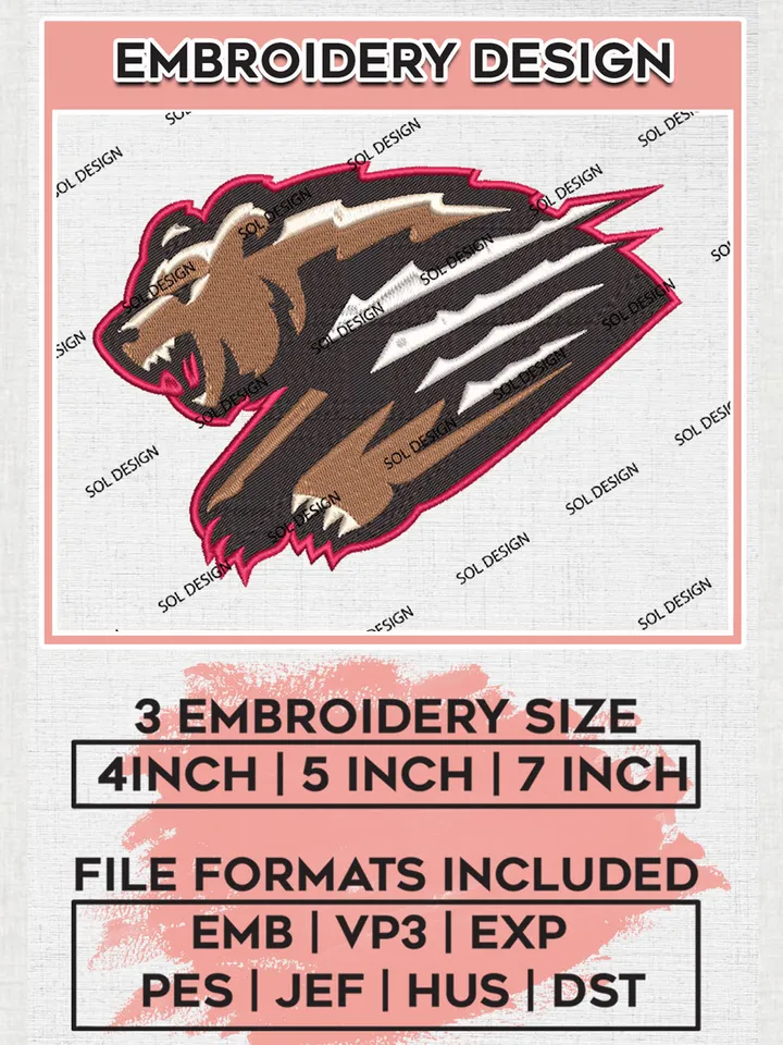 MiLB Fresno Grizzlies Embroidery Design Files, MiLB Fresno Grizzlies Logo, Minor League Baseball Logo Embroidery Designs, MiLB embroidery designs, Machine embroidery designs, Digital Download