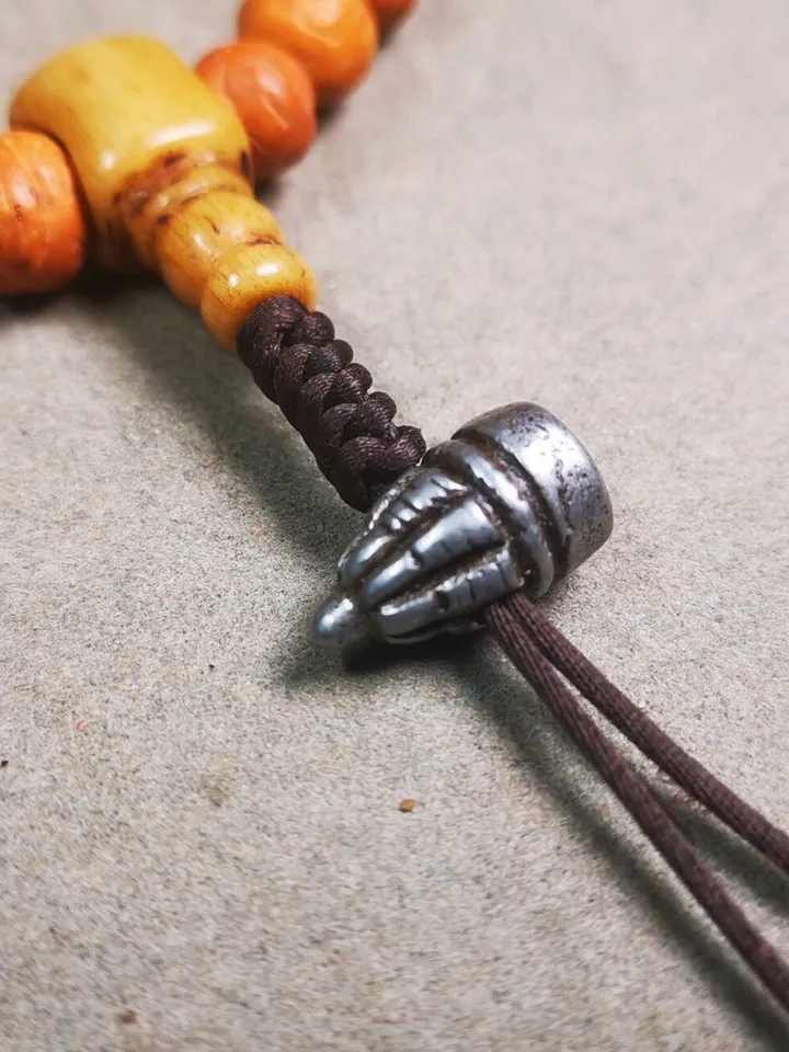 Gandhanra Handmade Tibetan Amulet,Stupa Pagoda Pendant Bead,Spacer Bead for Mala,Bag Hanging,Prayer Bead Accessories,0.6" × 0.3"