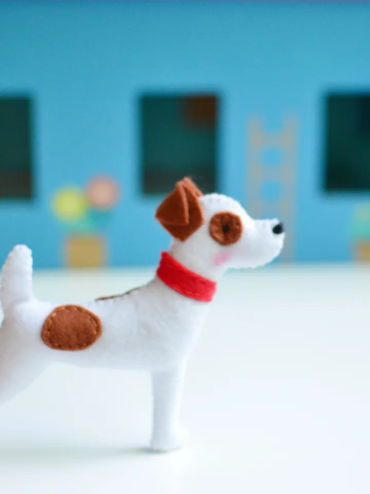Felt Jack russell terrier Dog Ornament handcrafted Custom pet , stuffed animals for crib mobile,