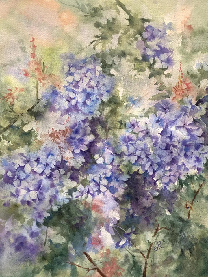 Wildflowers Original Painting Flowers Watercolor Wall Art Abstract Floral Artwork