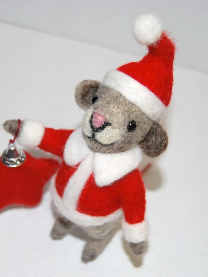 Felted Mouse Santa/Holiday figurine/Felt Christmas mouse/Santa Claus/Christmas gifts/Christmas decor/Christmas mice/Handmade gift/Gift idea