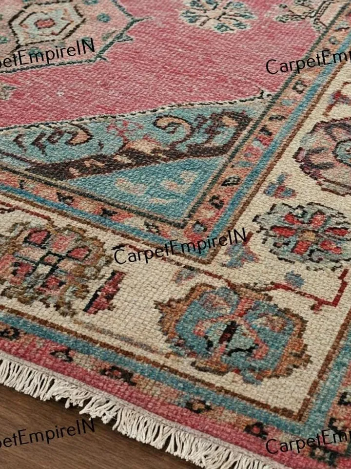 Exquisite Peach Oushak Hand Knotted Rug 4x6,5x8 6x9,8x10,9x12,10x14 ft Handmade Rugs for Living Room,gift for her-Antique Contemporary rug.