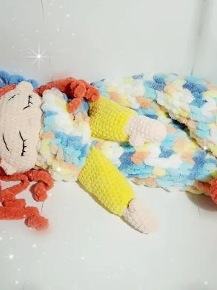 PDF Crochet Doll Pattern, Pajamas Holder, Plush Doll, Big Plush Toy, Amigurumi pajama bag, tutorial Sleeping bag pattern, plush pattern