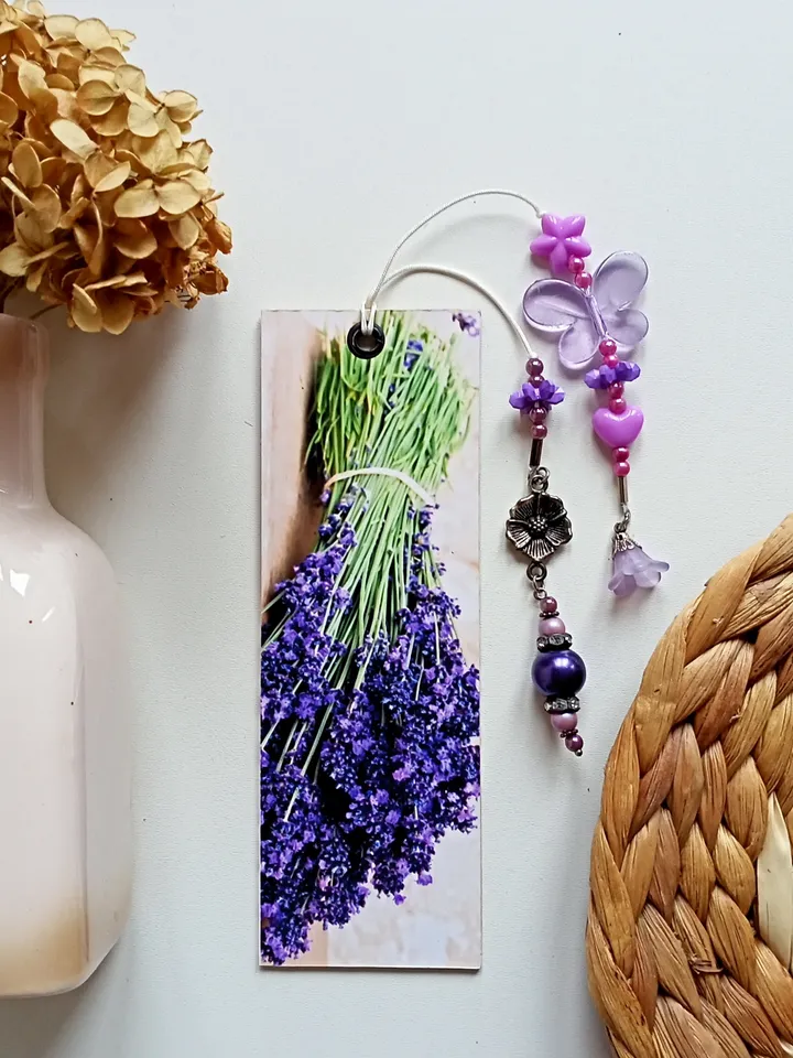 Hand made double sided bookmark with charm\Personalized bookmark for travelers notebook\Gifts for Mum-Daughter-Sister\Gift for teacher