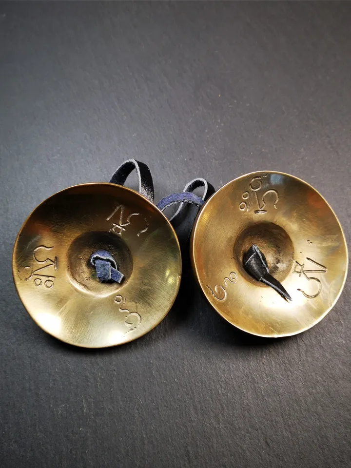 Gandhanra 2.7&quot; Tibetan Cymbals,Dragon Pattern Tingsha Bell,Buddhism Ritual Implement,Handmade in Nepal