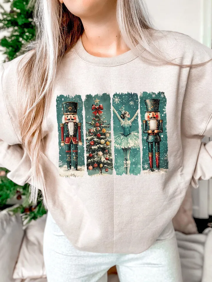 Retro Nutcracker Christmas PNG, Preppy Christmas Png, Holiday Vibes Png, Nutcracker Ballet Png, Christmas Tree, Christmas Png, Sublimation