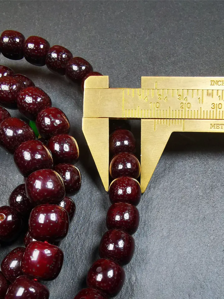 Gandhanra Large 108 10mm Lotus Seed Beads Mala,Barrel Shape Prayer Beads Necklace,Tibeatn Rosary Beads,40" Length