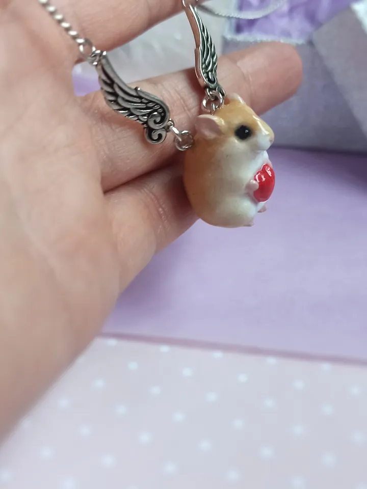 SOLD OUT Angel hamster charm, loss pet
