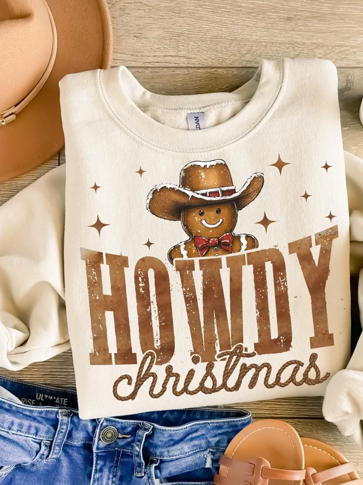 Howdy Chrsitmas Gingerbread man PNG, Christmas Season Png, Christmas western PNG, Christmas png, Retro Christmas Shirt PNG, howdy png files