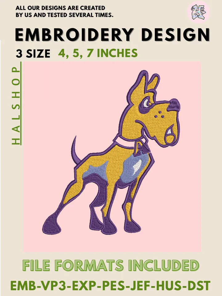 UAlbany Great Danes Embroidery Pattern – NCAA College Team Logo Embroidery Files 🎓🧵