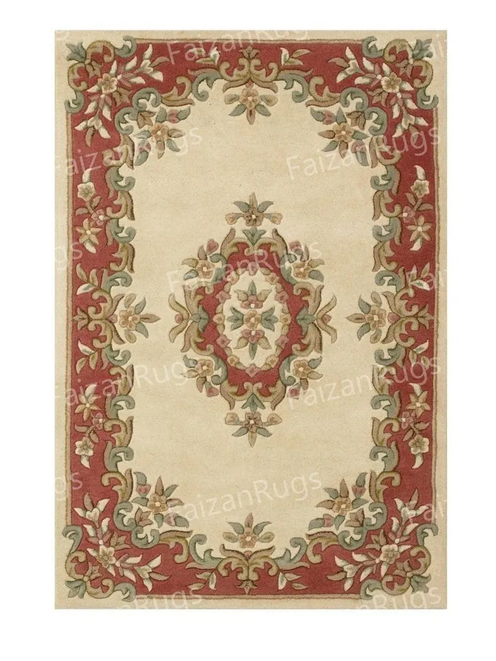 Premium Abushan Rug Hand Tufted Floral Rug Handmade Wool Carving Rug Large Area Home Rug for Living Dining Bedroom 8x8 10x10 8x10 9x12 10x14