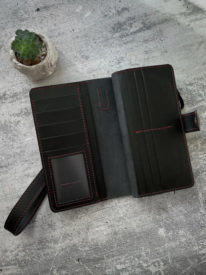 Pattern of a men's clutch - Pattern of a leather wallet with a zipper - Download PDF & video TUTORIAL 4mm