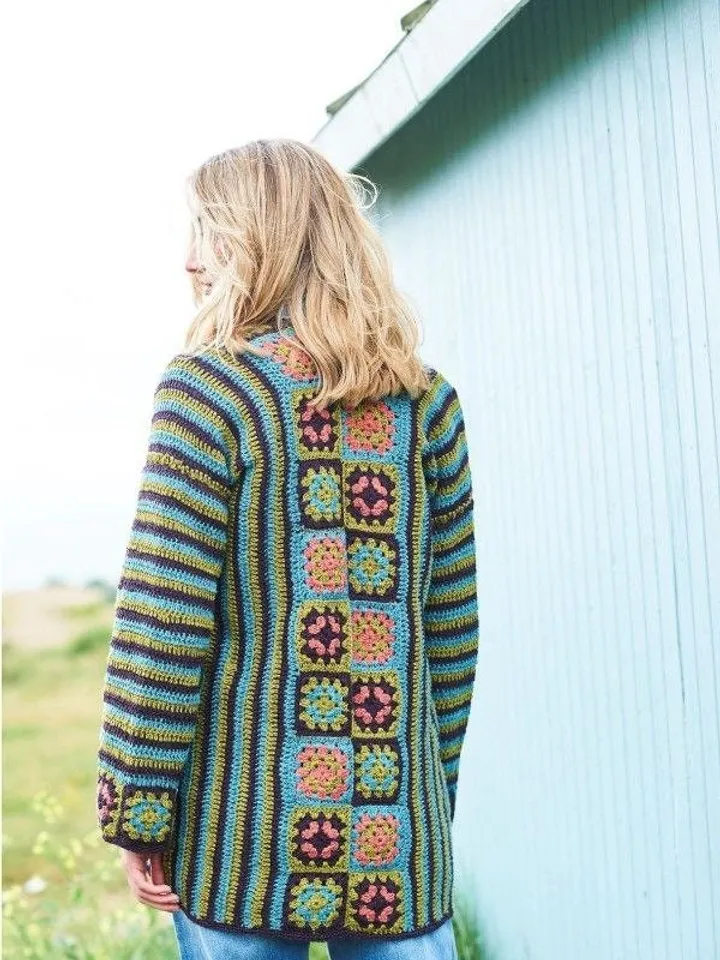 Cardigan pattern, granny squares cardigan, women cardigan pattern crochet pdf