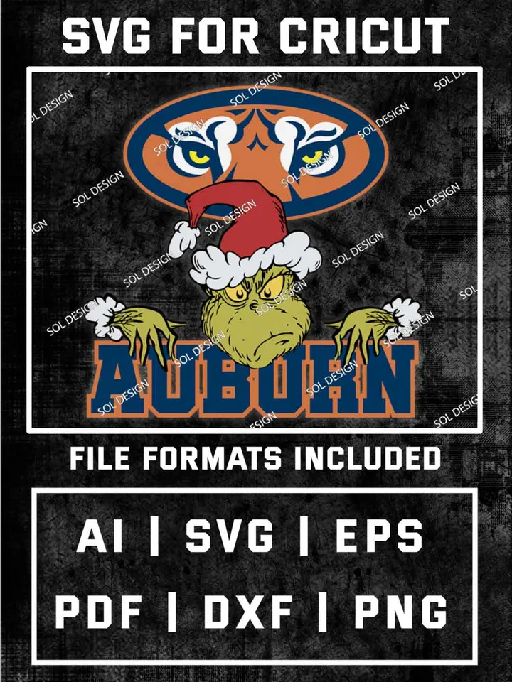 Grinch Auburn Tigers SVG, NCAA SVG Design, NCAA Auburn Tigers SVG, NCAA Tigers Cricut, Christmas Svg, Grinch svg, Digital Download