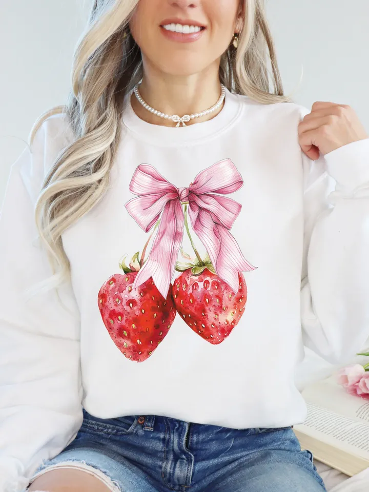 Strawberry Bow Png, In my strawberry era, Cherry coquette bow png soft girl era aesthetic png Trendy Cherry png coquette shirt design cherry