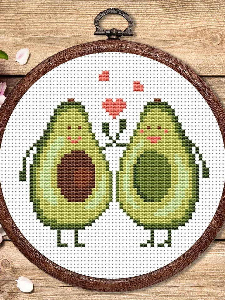 The Avocado Cross Stitch Pattern, Kitchen Cross Stitch, Embroidery Avocado, Love Cross Stitch Pattern, Modern Cross Stitch #kt031