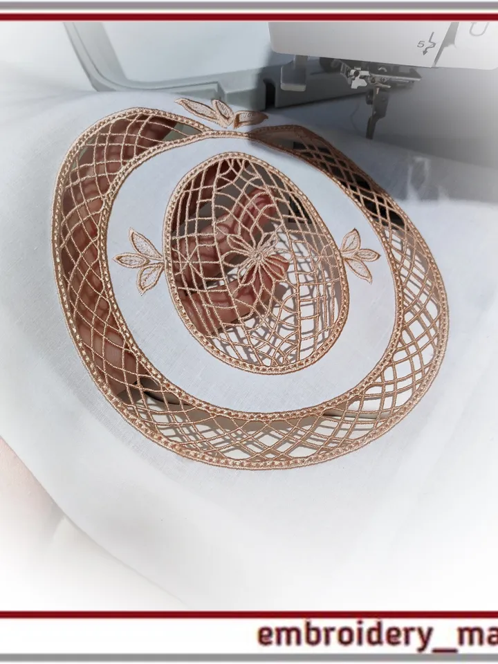 Easter Lace Egg Cutwork machine embroidery design