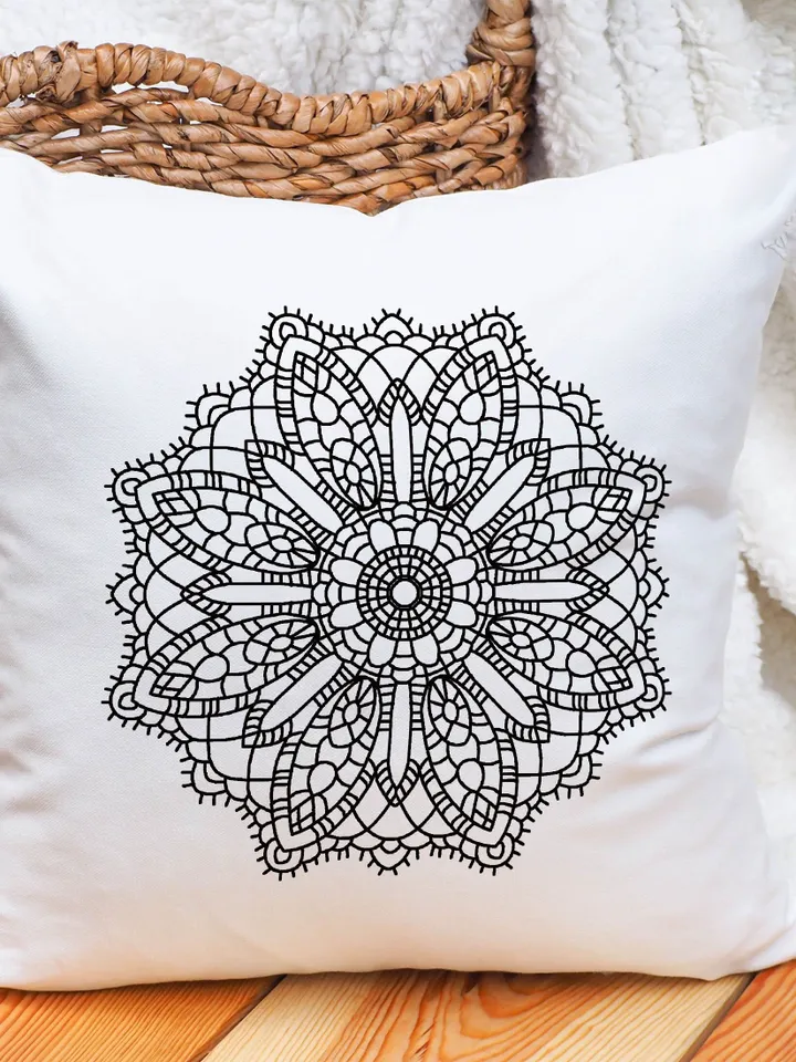 Mandala blackwork pattern PDF Backstitch chart Mandala ornament, Blackwork mandala embroidery download PDF, Mandala pattern digital PDF #W47