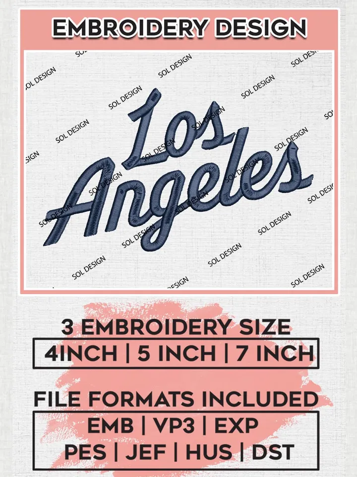 LA Clippers Wordmark Embroidery Designs, NBA Logo Embroidery Files, NBA Clippers, Machine Embroidery Design File, Instant Download, Digital Download